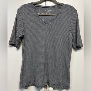 Chico’s Woman’s Elbow-Sleeve Stripe Tee- Size 2 = U.S. 12